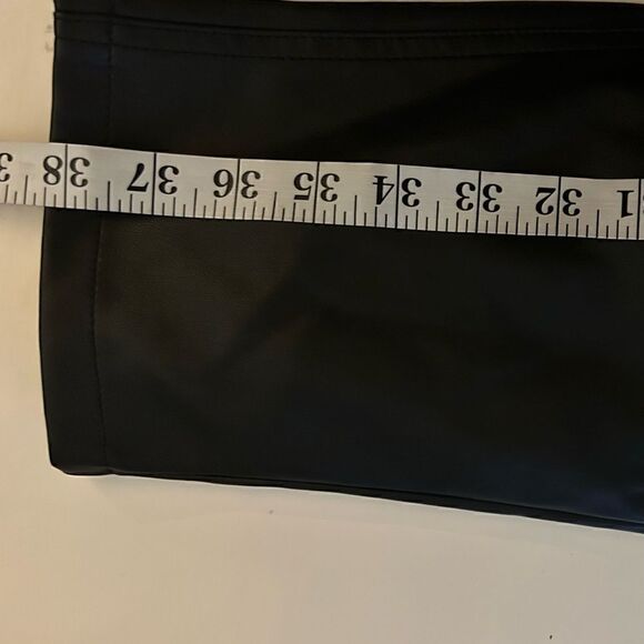 Zara Black Faux Leather High Waisted Paper-bag Waist Pants Size 2 - Picture 13 of 16